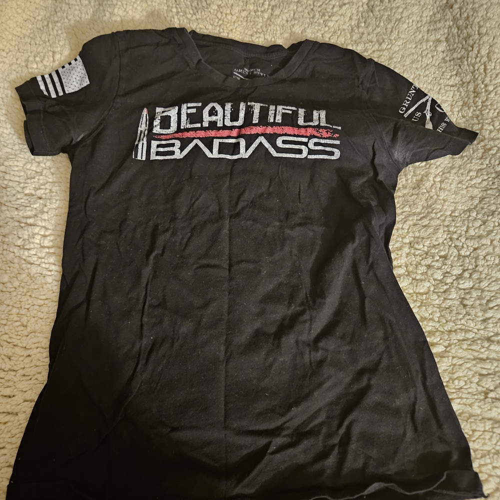 Grunt Style Black T-Shirt with Distressed Graphic